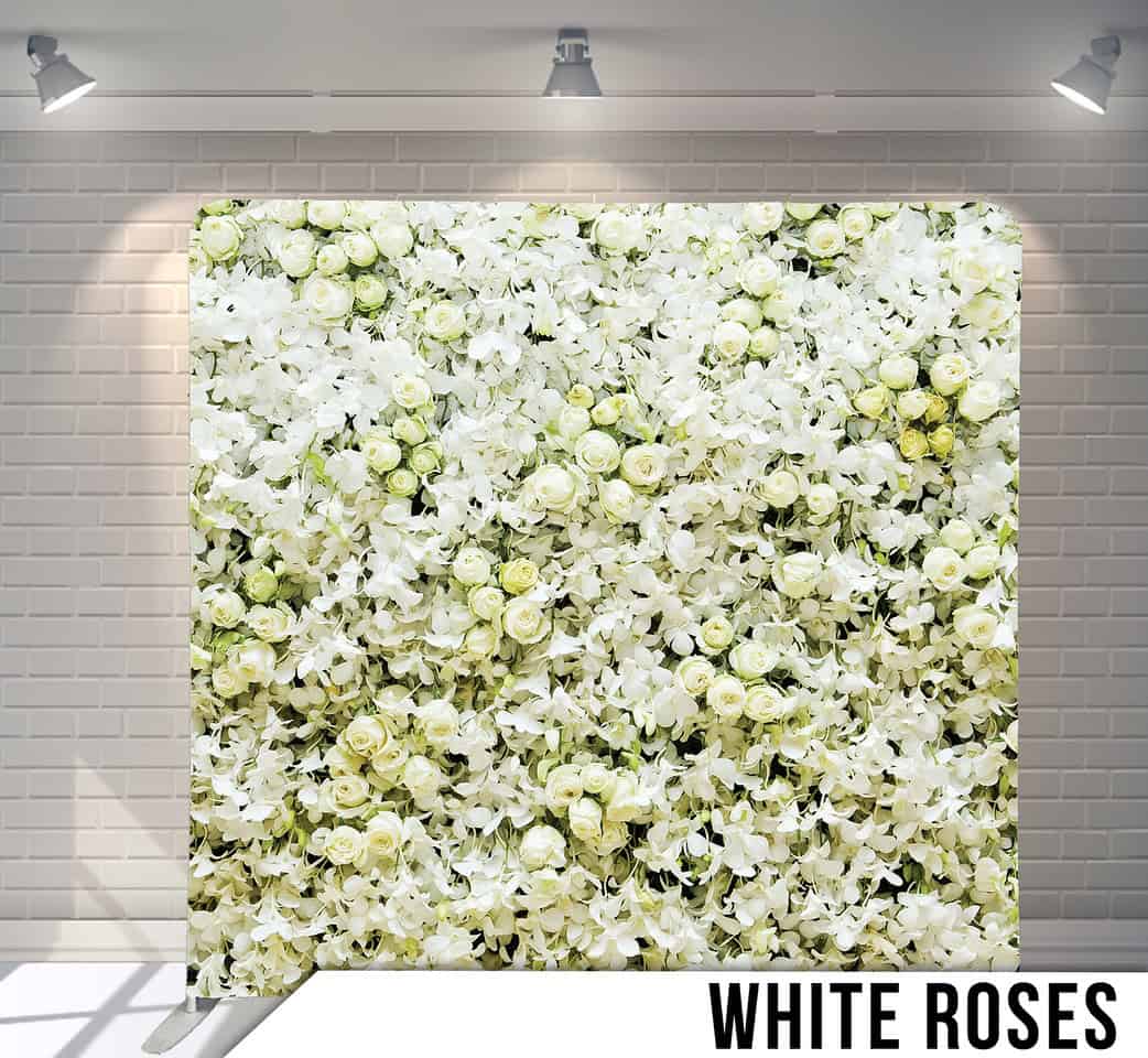 White Roses photo booth backdrop