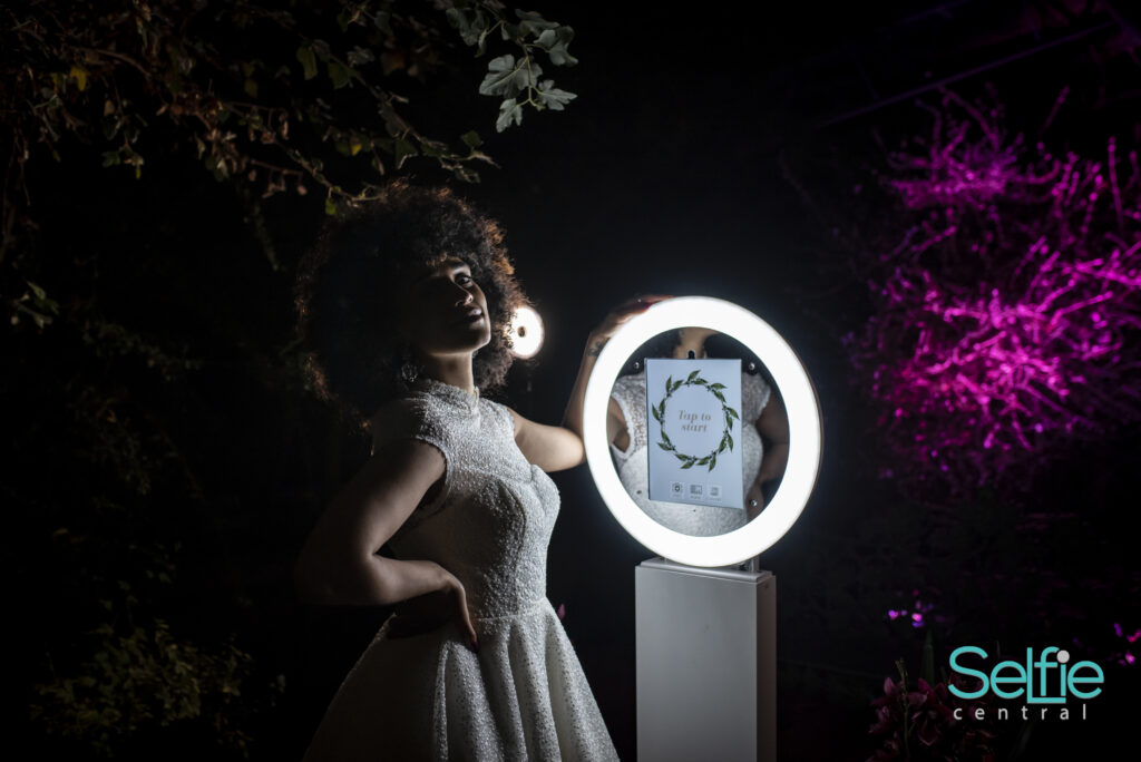 A photo booth at a wedding reception in Auckland — outdoor wedding photo booth Auckland