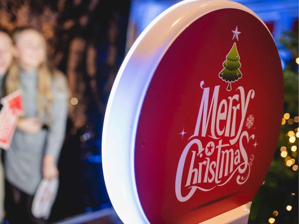 Glam Cam photo booth at a Christmas party