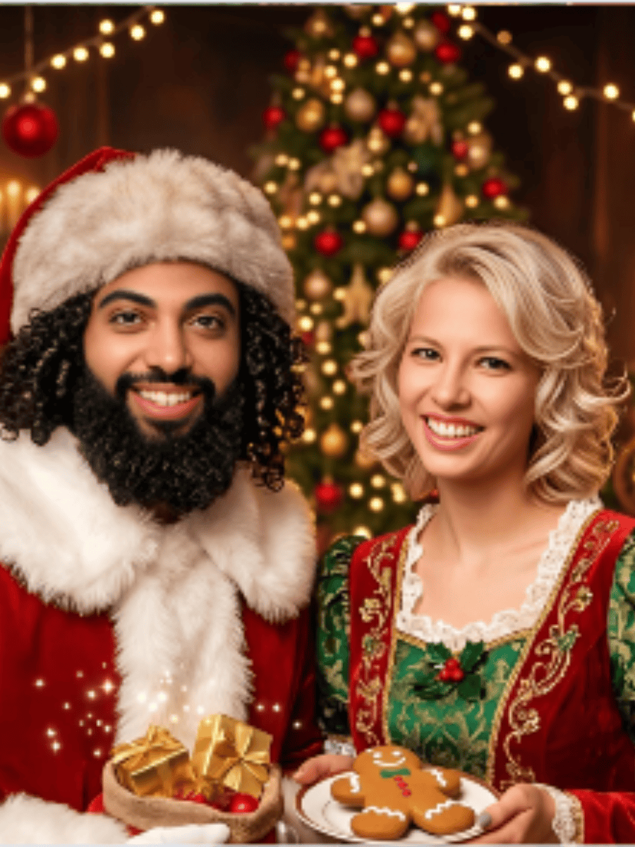 Mr and Mrs Claus AI Christmas photo booth theme